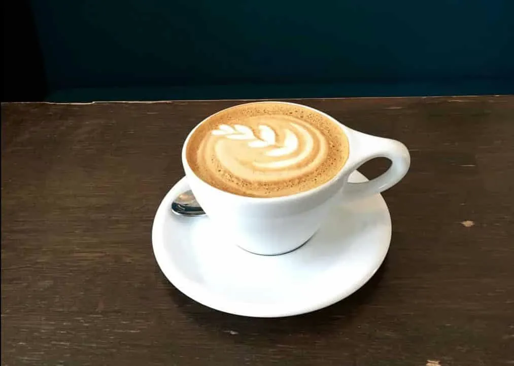 A cappuccino from Bergen's Kaffemisjonen; Bergen coffee.