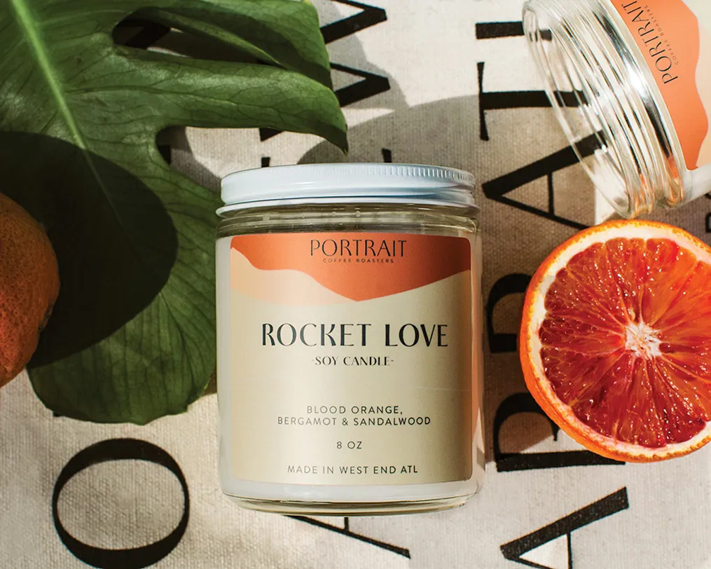 Rocket Love candle at Portrait Coffee Roasters.