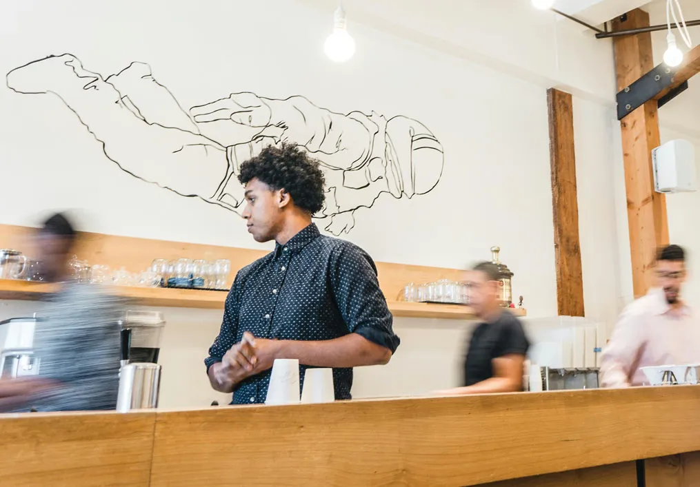 GGET: Barista Mannie at the Larchmont location.