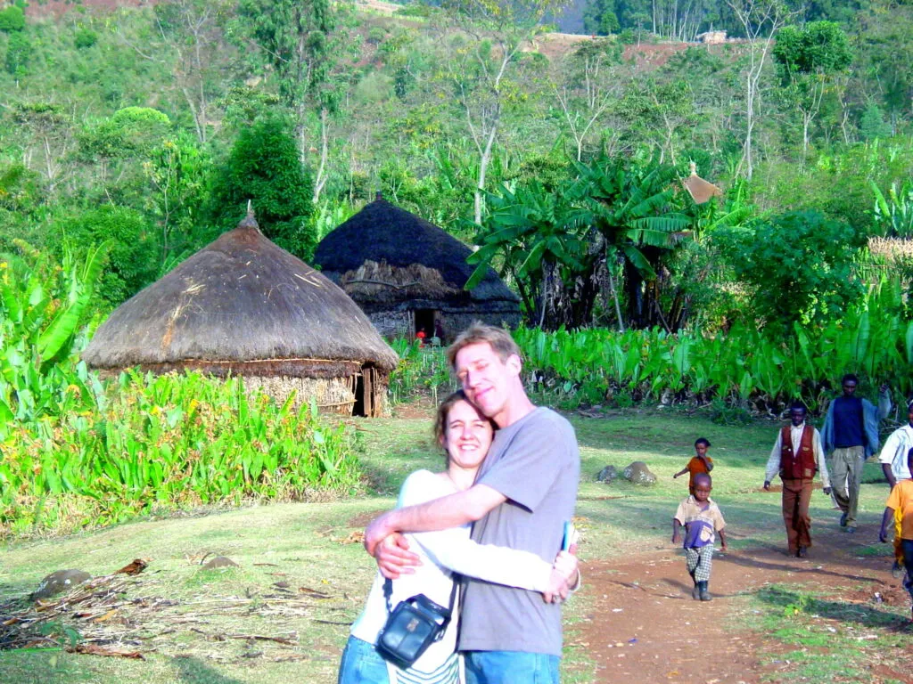 JBC Coffee Roaster’s owners Michael Johnson and Laura Salinger Johnson in Ethiopia in 2004.