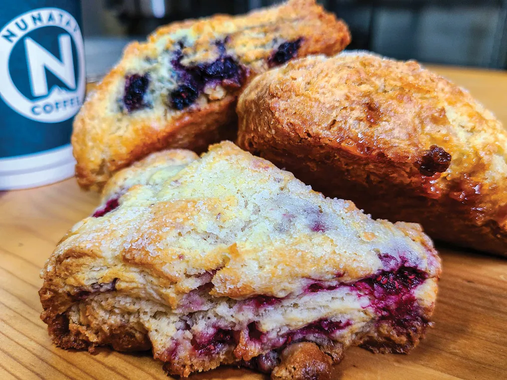 Trio of scones at Nunatak Coffee.