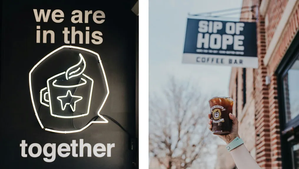 Sip of Hope Coffee Bar partners with Dark Matter Coffee.
