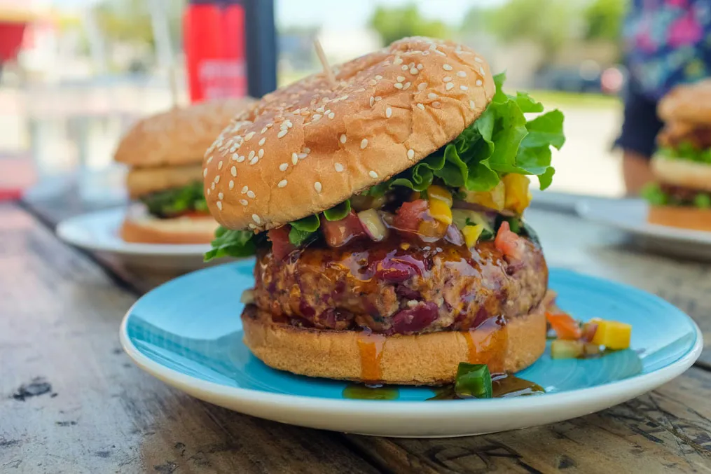 A veggie burger that mimics meat