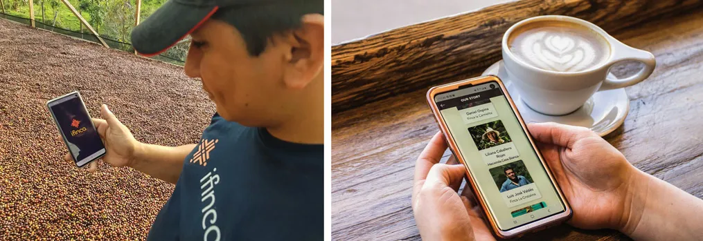 iFinca app connects the consumer to the farmer behind their cup using blockchain technology.