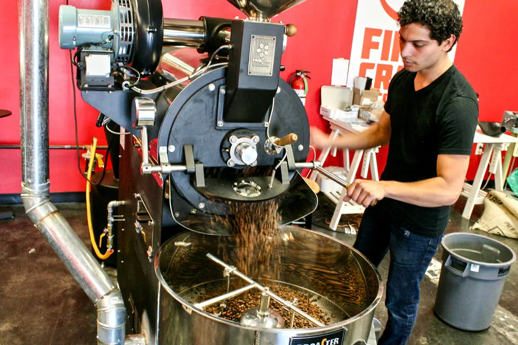 Roasting at First Crack Coffee in St. Louis.